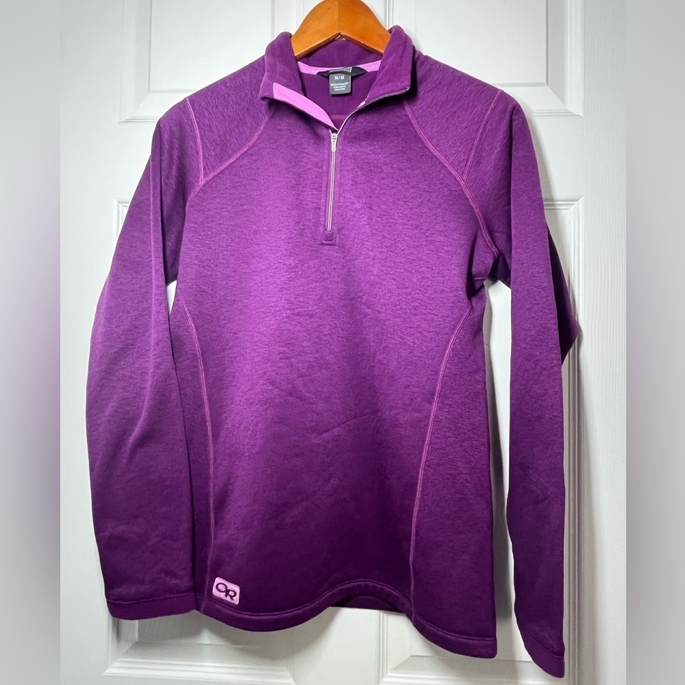 Outdoor Research Women's Purple Quarter-Zip Layer Vanquish Pullover Size Medium